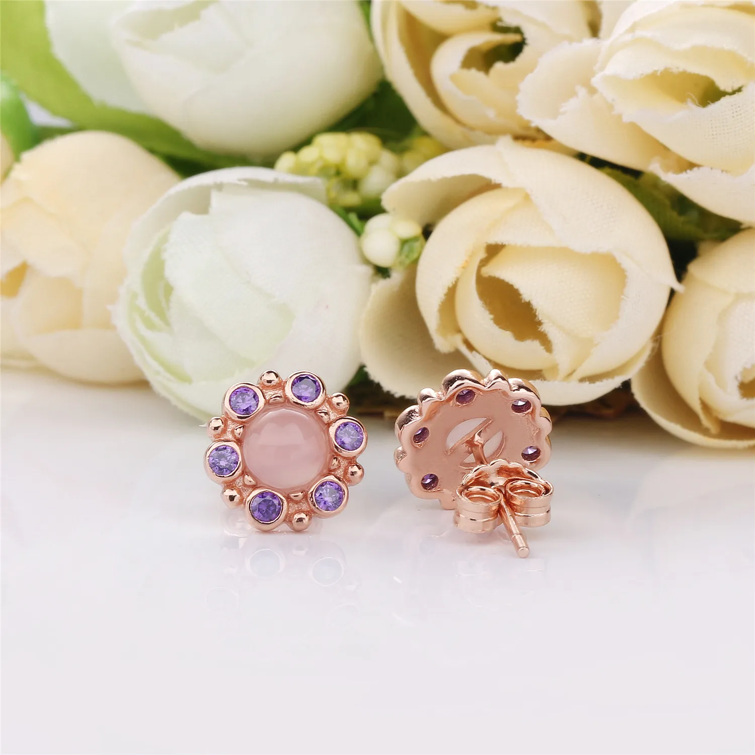 Heraldic Radiance Earrings, PANDORA Rose™ Pink & Purple Crystals - 287728NPM