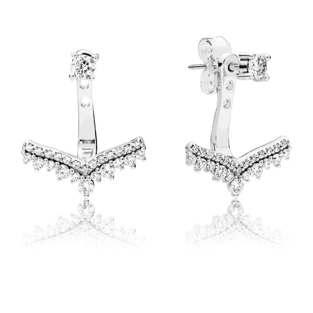 PANDORA Princess Wish Earrings, Clear CZ - 297739CZ