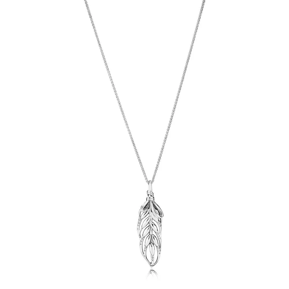 pandora floating grains necklace clear cz 397753cz