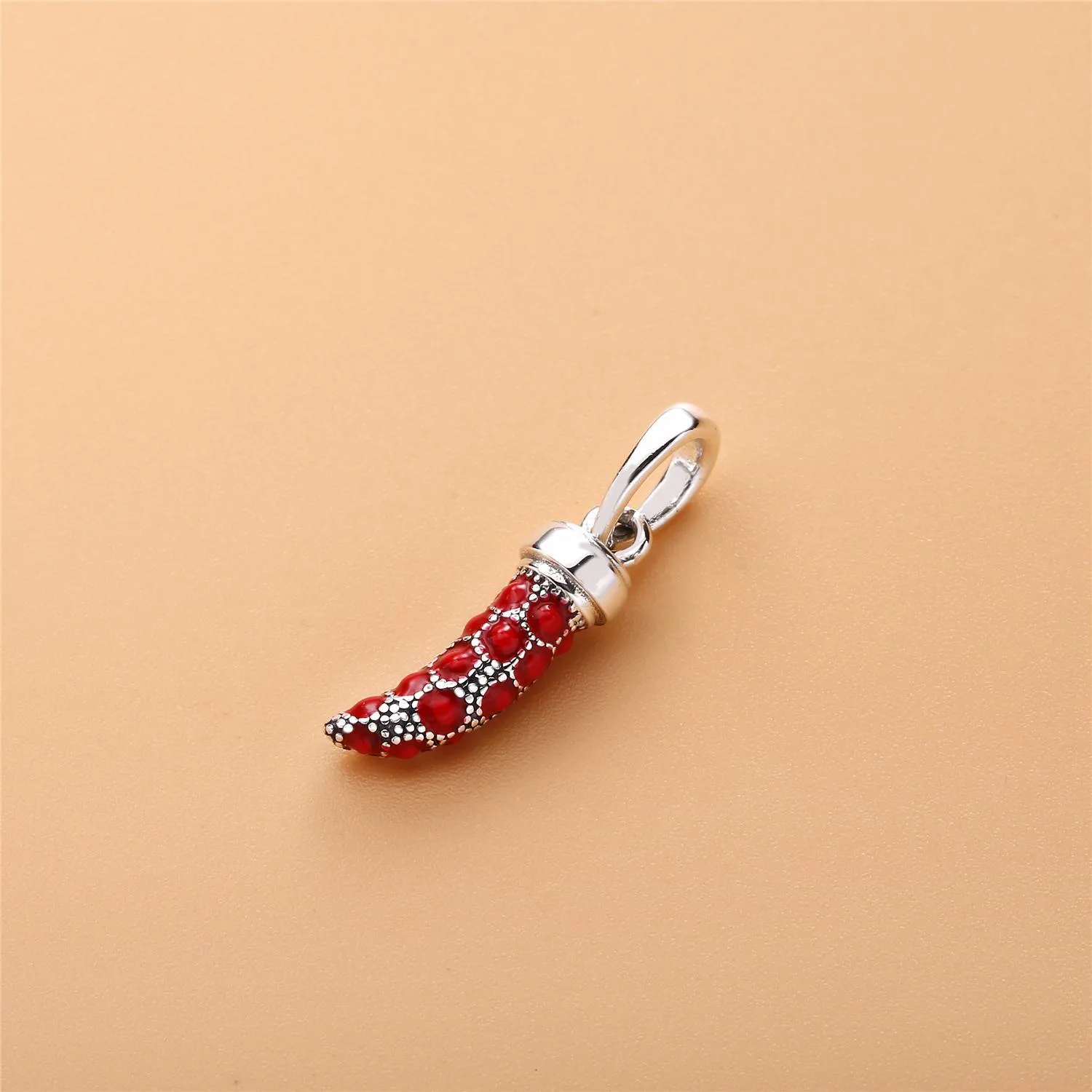 PANDORA Red Italian Horn Necklace Pendant, Red Enamel - 397203EN07