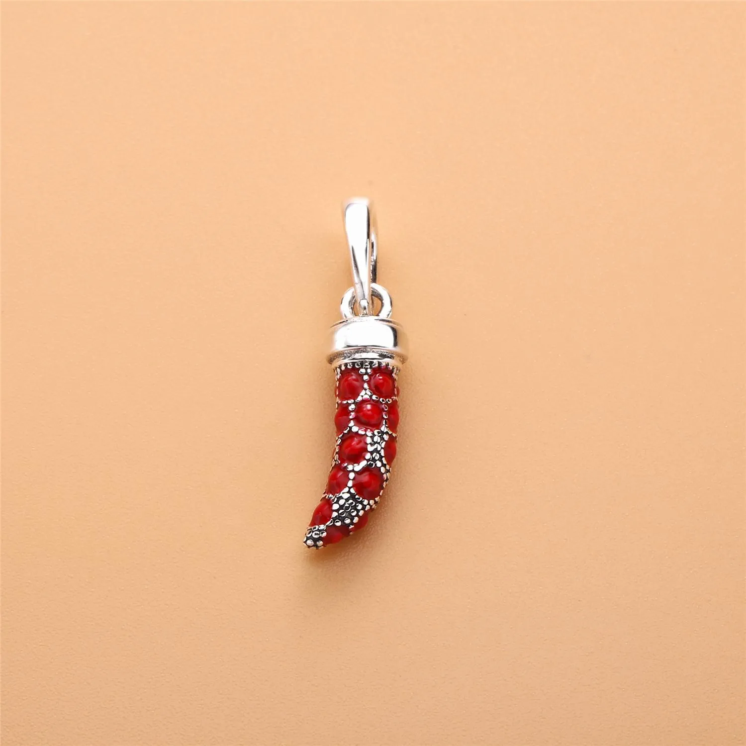 PANDORA Red Italian Horn Necklace Pendant, Red Enamel - 397203EN07