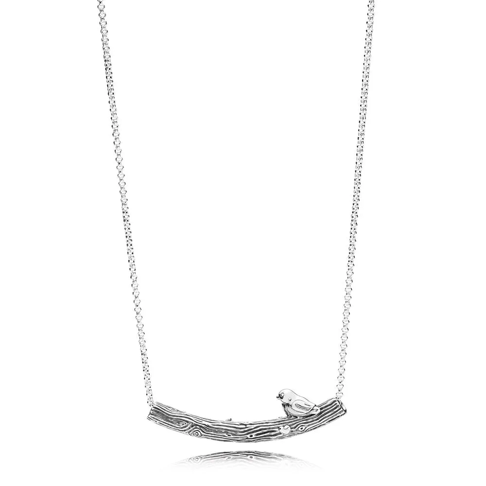 PANDORA Spring Bird Curved Bar Necklace - 397130