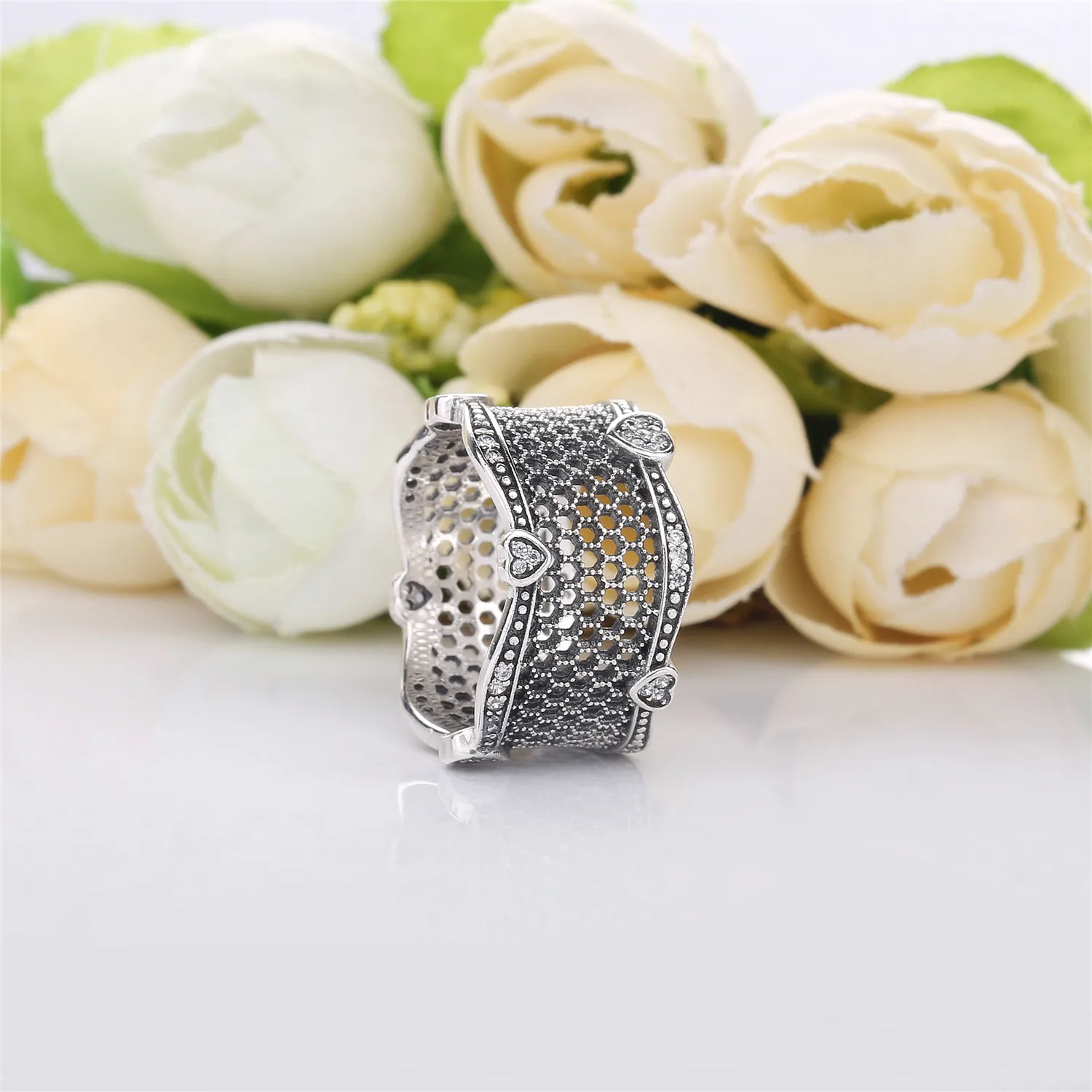 PANDORA Lace of Love Ring, Clear CZ - 197706CZ