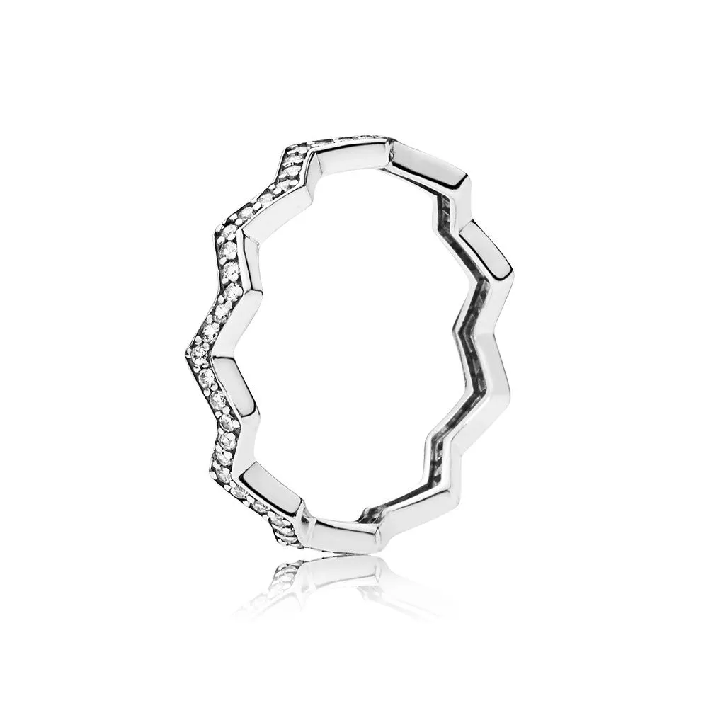 pandora shimmering zigzag ring clear cz 197751cz