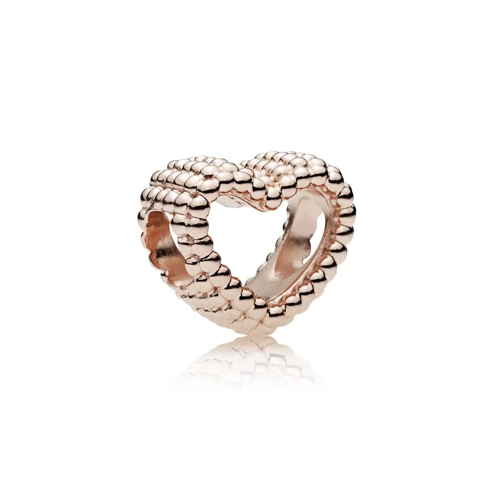 Beaded Heart Charm, PANDORA Rose™ - 787516