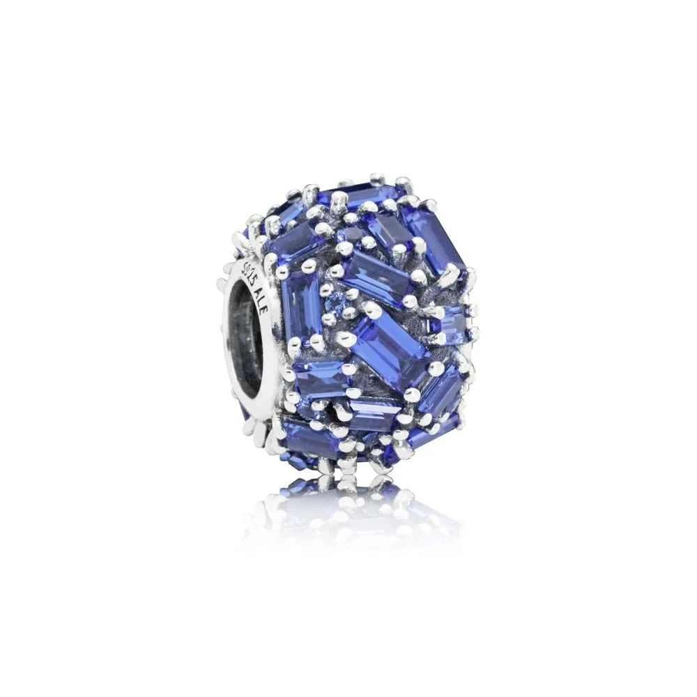 PANDORA Chiselled Elegance Charm, Blue Crystal - 797746NSBL