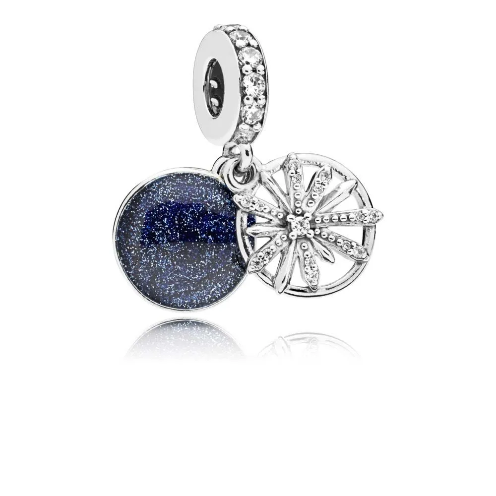 PANDORA Dazzling Wishes Dangle Charm, Clear CZ & Blue Enamel - 797531CZ