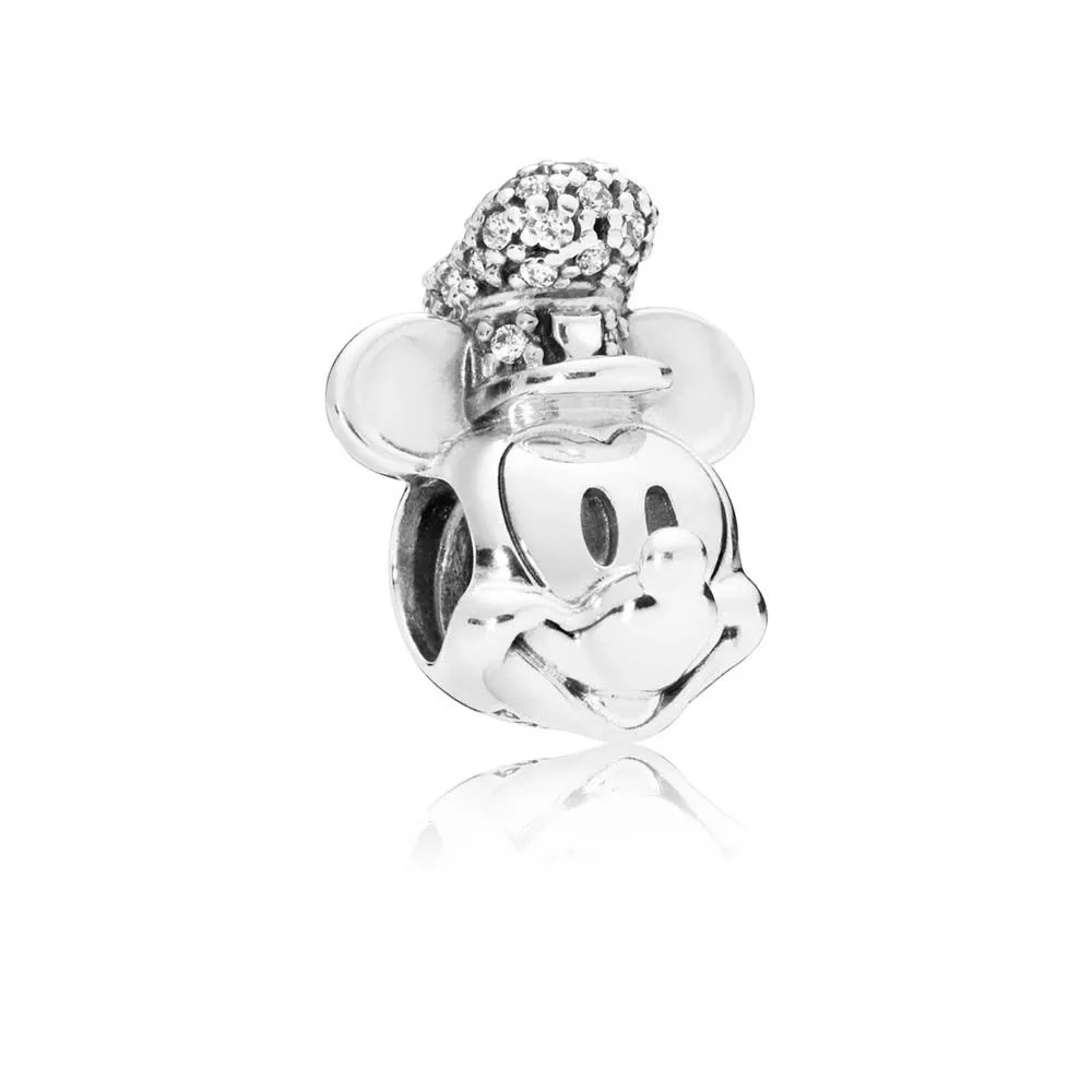 PANDORA Disney, Shimmering Steamboat Willie Portrait Charm, Clear CZ - 797499CZ