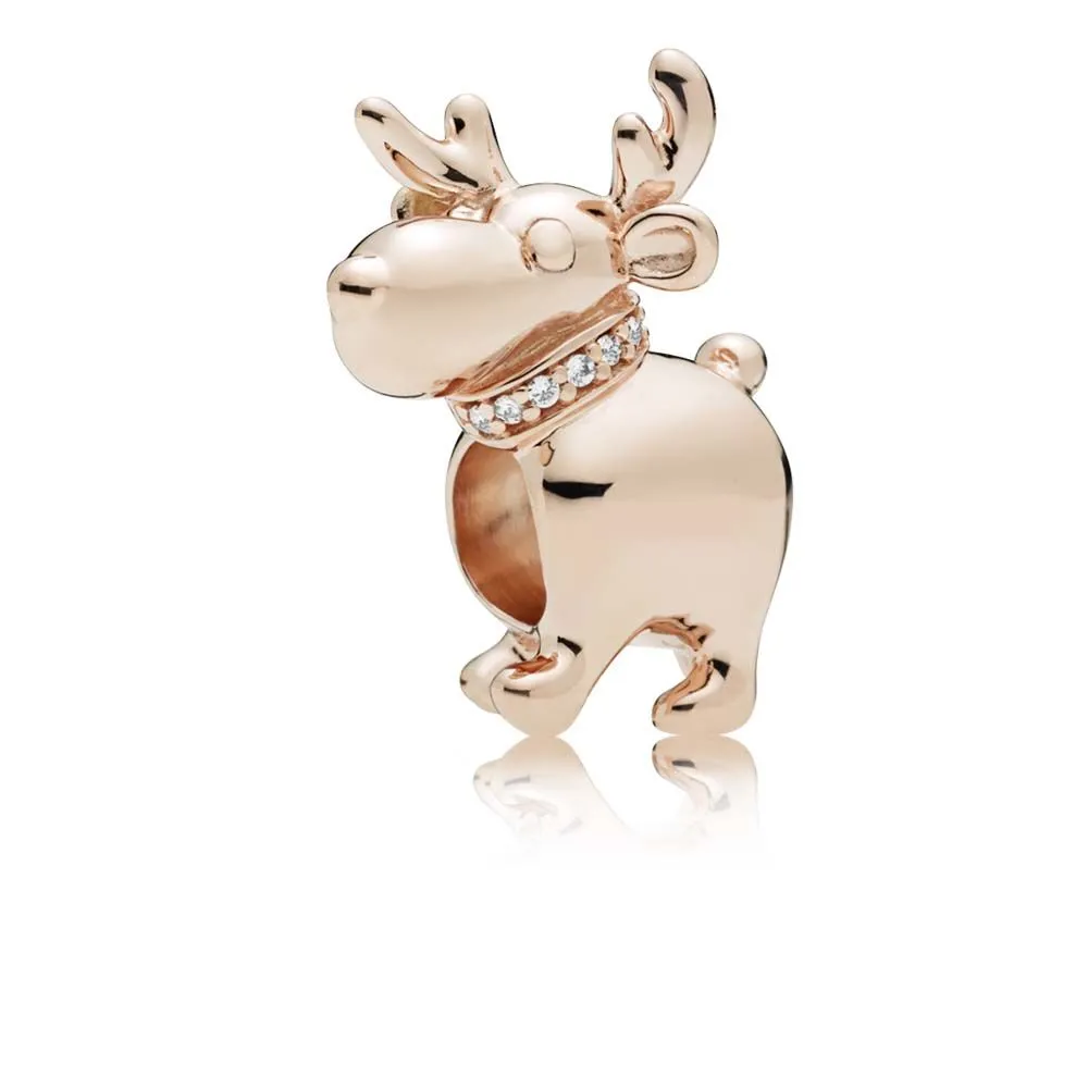 PANDORA Happy Reindeer Charm, Clear CZ - 787514CZ