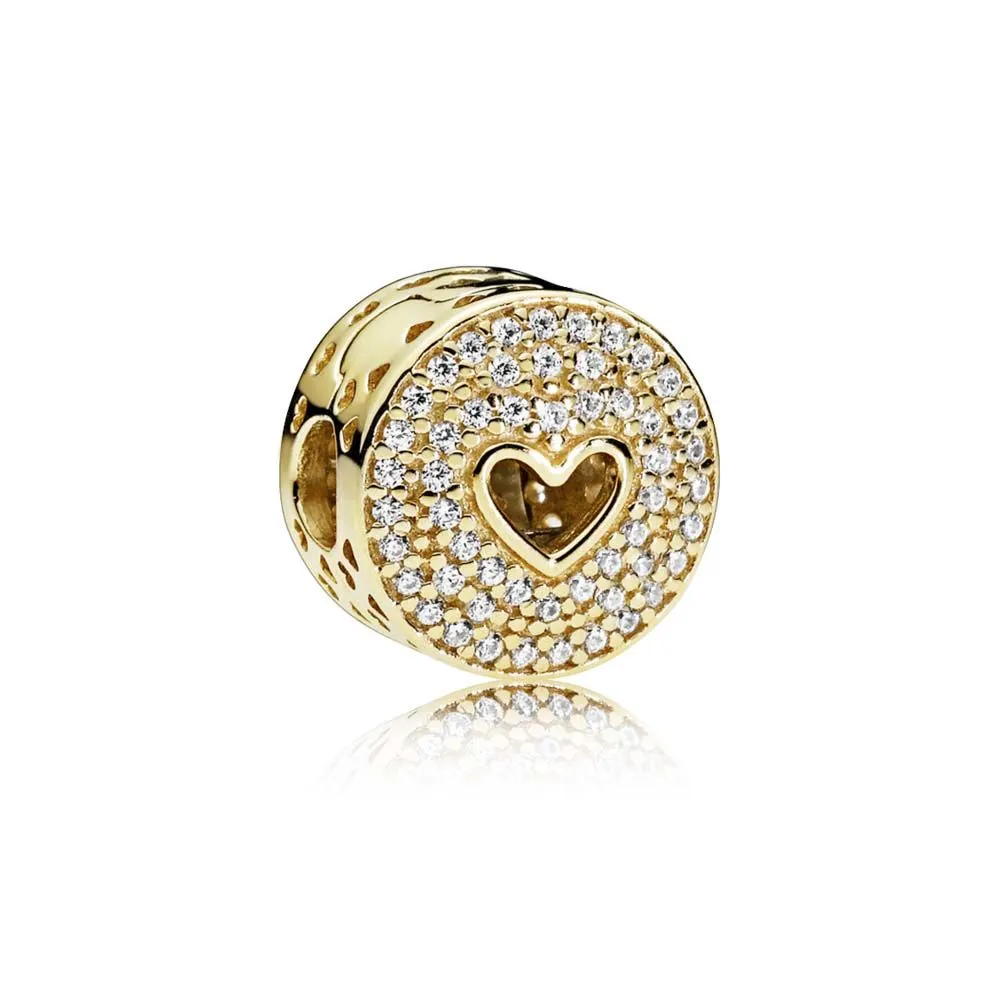 pandora heart of luxury clip 14k gold clear cz 757557cz