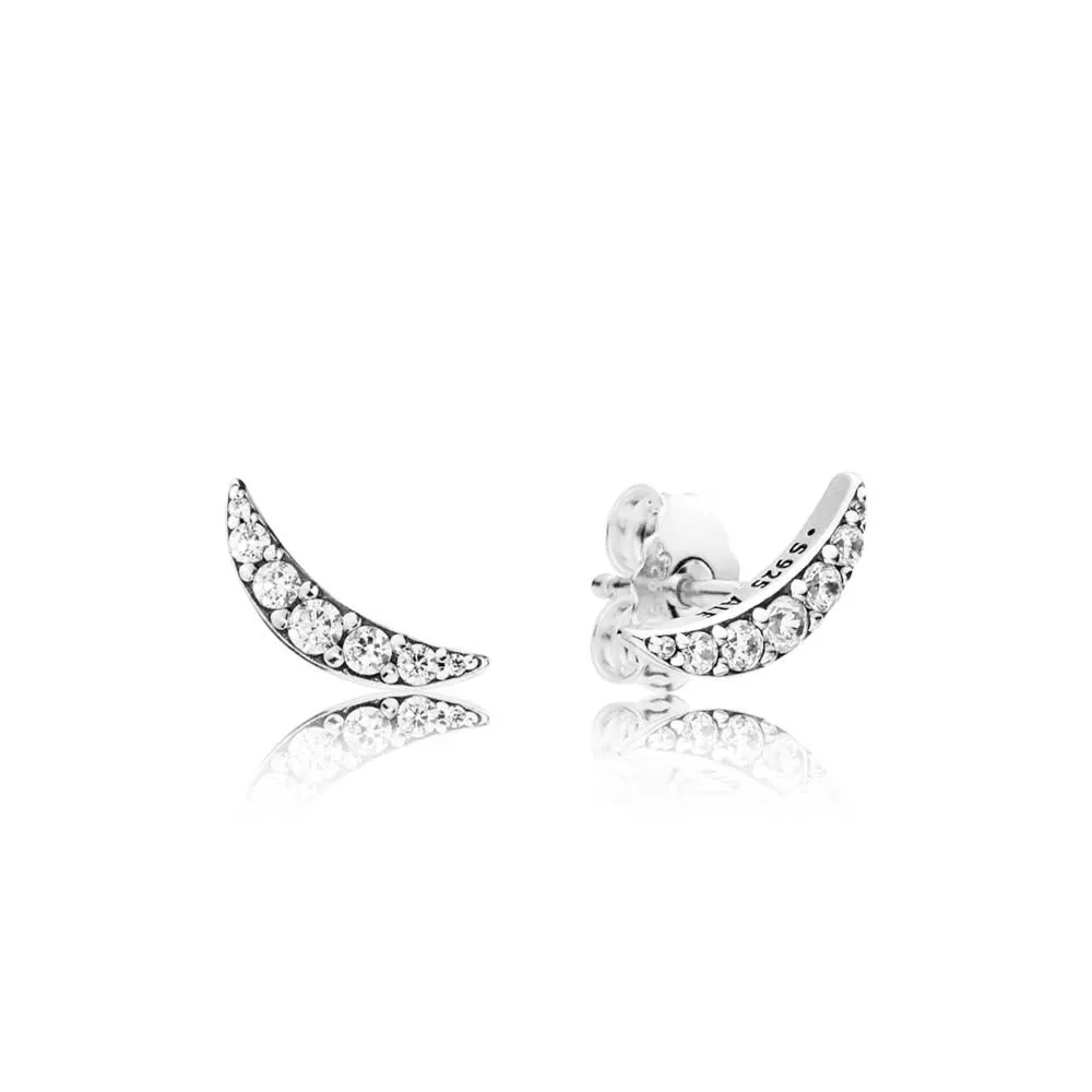 PANDORA Lunar Light Stud Earrings, Clear CZ - 297569CZ