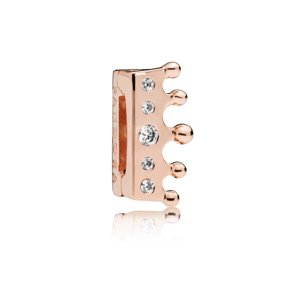 PANDORA Reflexions™ Crown Clip Charm, PANDORA Rose™ & Clear CZ - 787599CZ