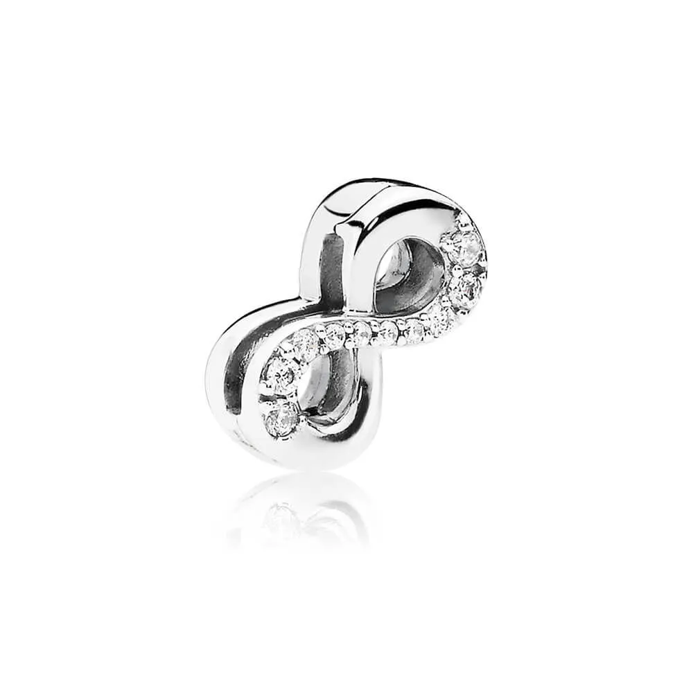 pandora reflexions sparkling infinity clip charm clear cz 797580cz