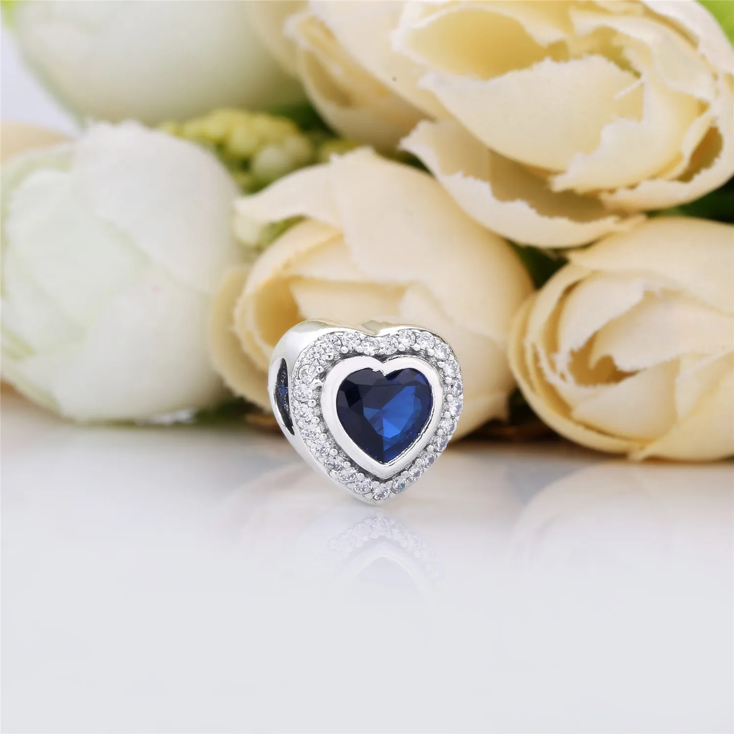 PANDORA Sparkling Love Charm, Clear CZ & Blue Crystal - 797608NANB