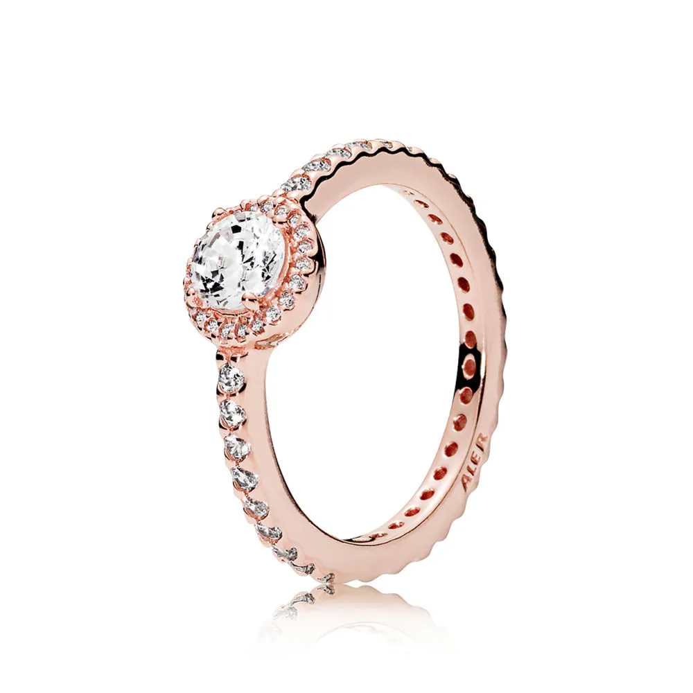 classic elegance ring pandora rose™ & clear cz 180946cz