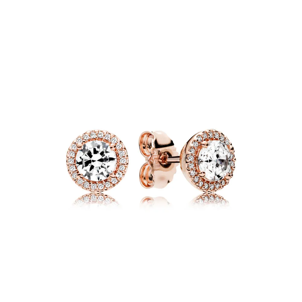 Classic Elegance Stud Earrings, PANDORA Rose™ & Clear CZ - 286272CZ