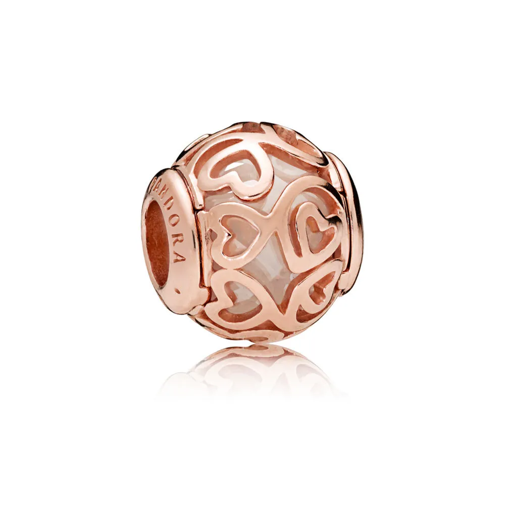 Hearts Filigree Charm, PANDORA Rose™ & Clear CZ - 787348CZ