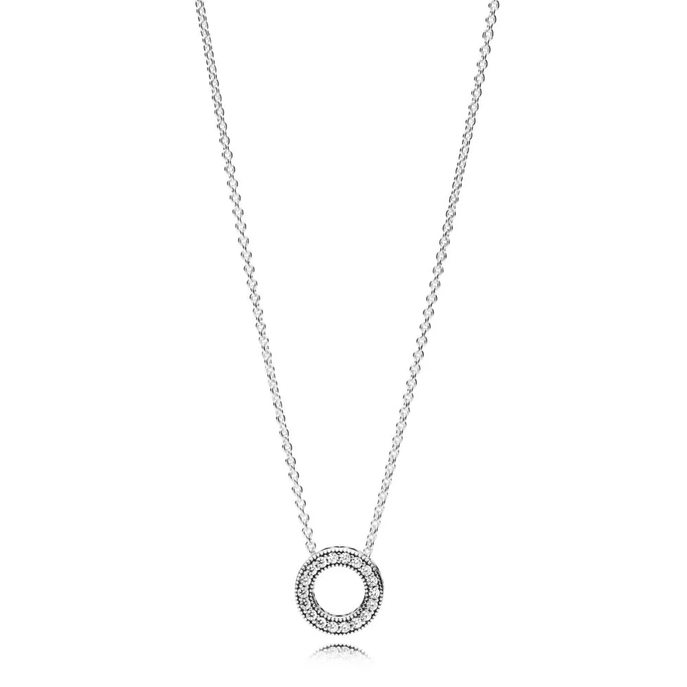 hearts of pandora necklace clear cz 397436cz