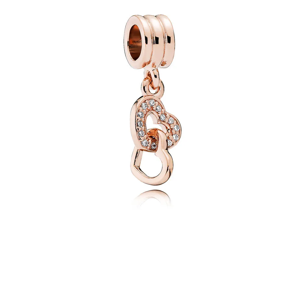 interlocking love dangle charm pandora rose cz 781242cz