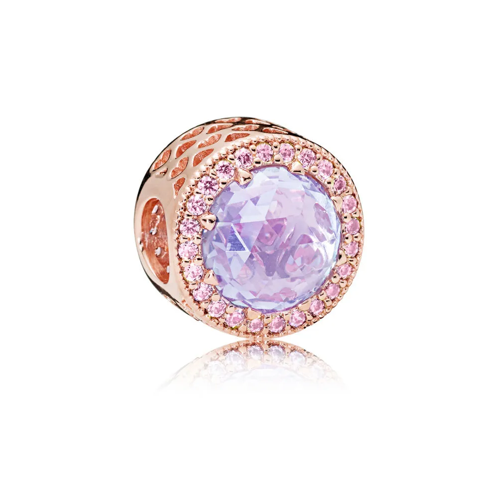 lavender radiant hearts charm pandora rose lavender pink cz 781725lcz