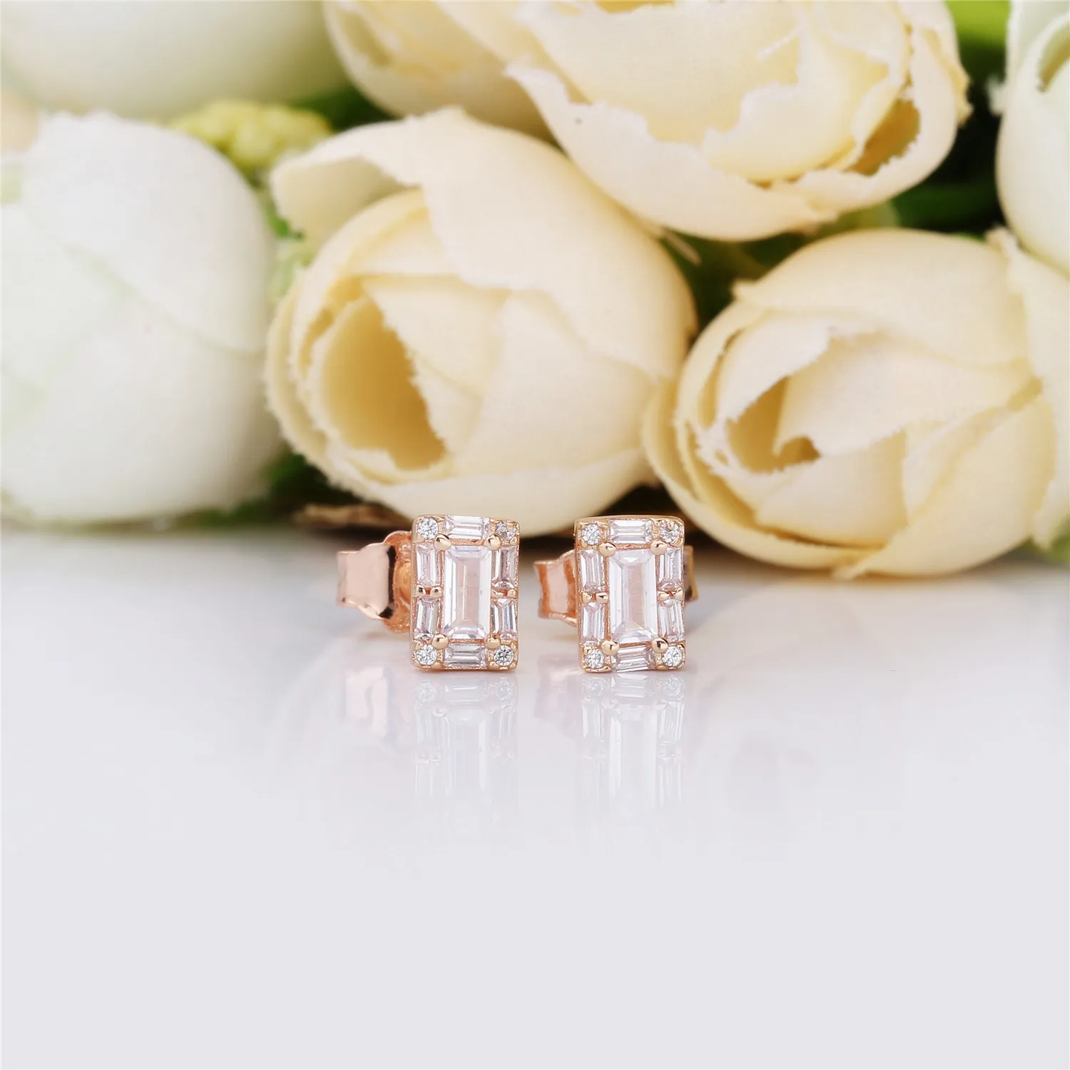 Luminous Ice Stud Earrings, PANDORA Rose™ & Clear CZ - 287567CZ