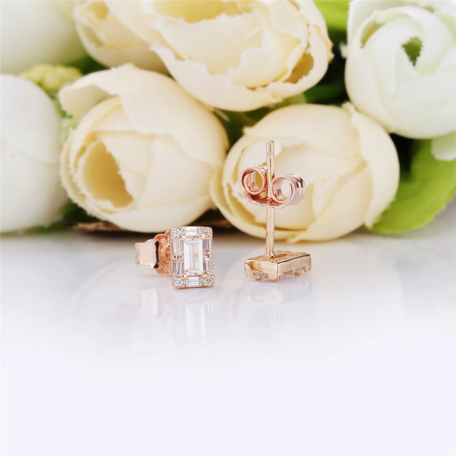 Luminous Ice Stud Earrings, PANDORA Rose™ & Clear CZ - 287567CZ