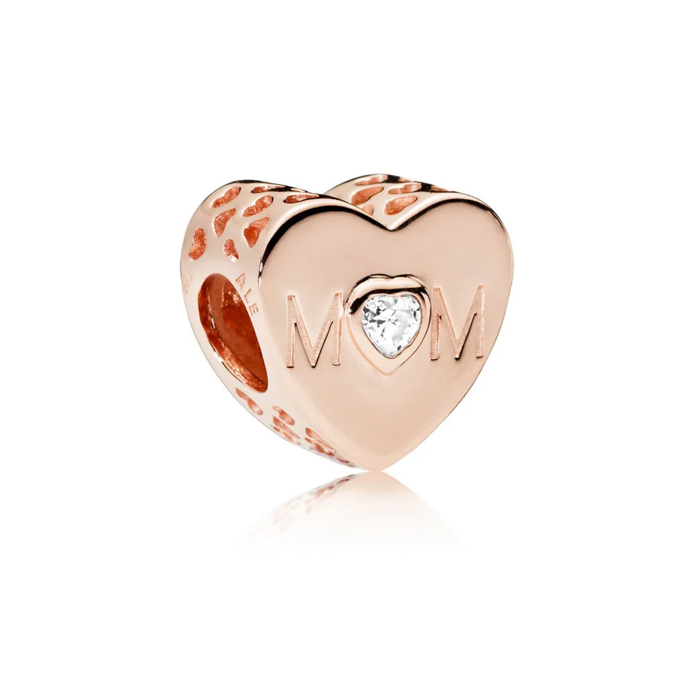 mother heart in pandora rose charm 781881cz