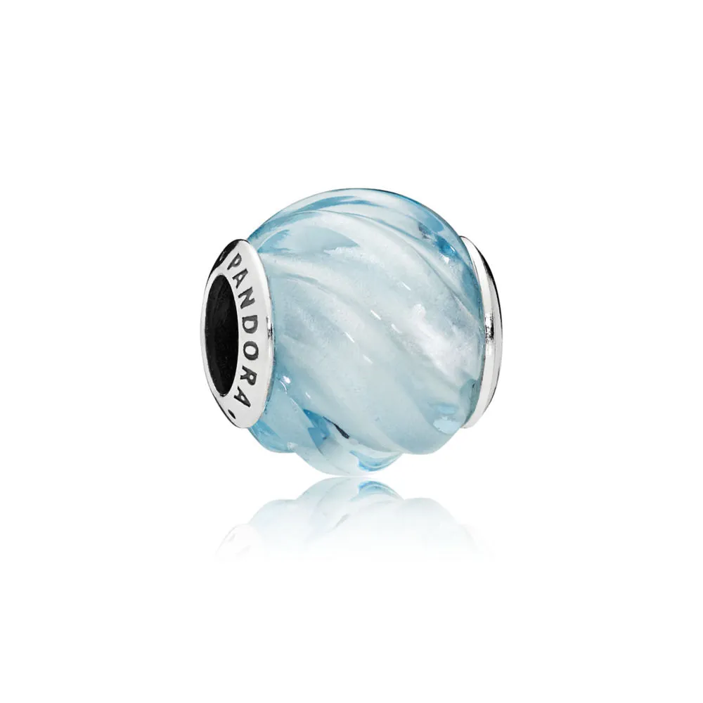 pandora blue ripples charm aqua blue crystal 797098nab