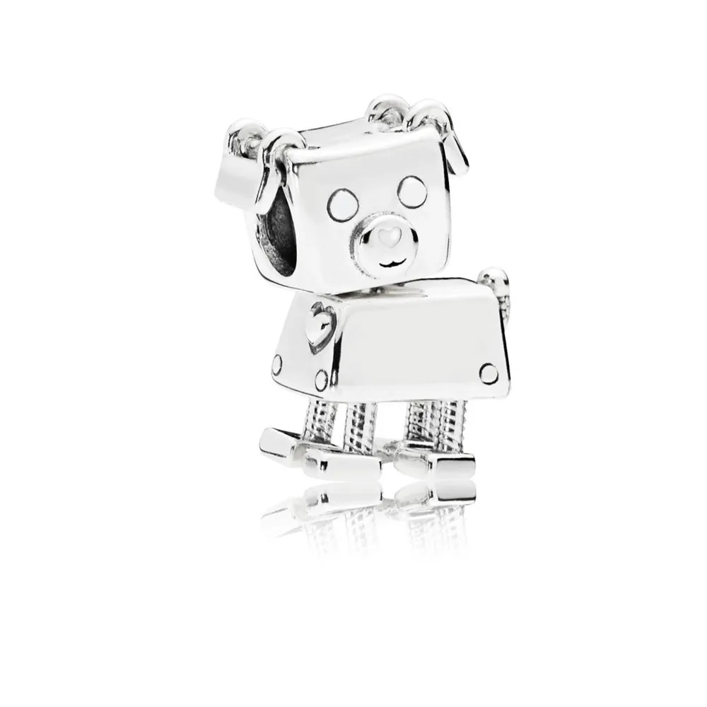 pandora bobby bot charm white enamel 797551en12