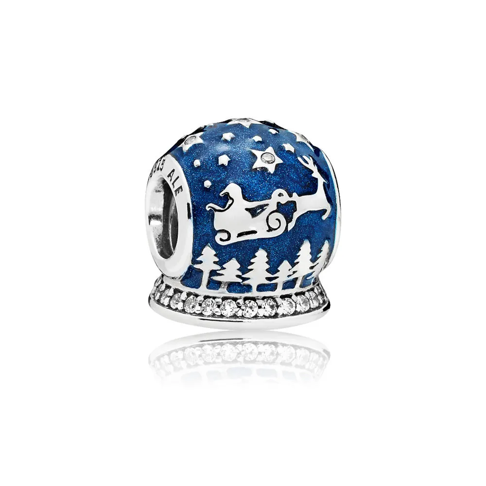 pandora christmas night charm midnight blue enamel clear cz 796386en63