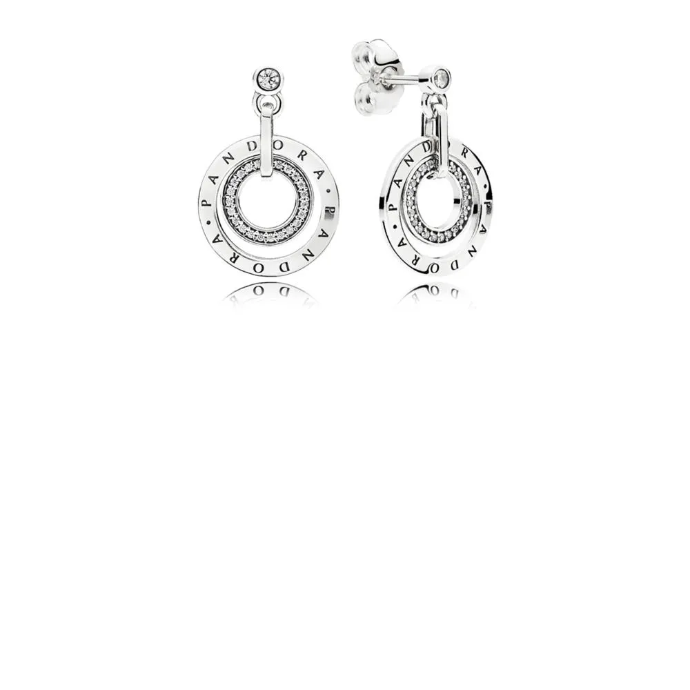 pandora circles drop earrings clear cz 296296cz