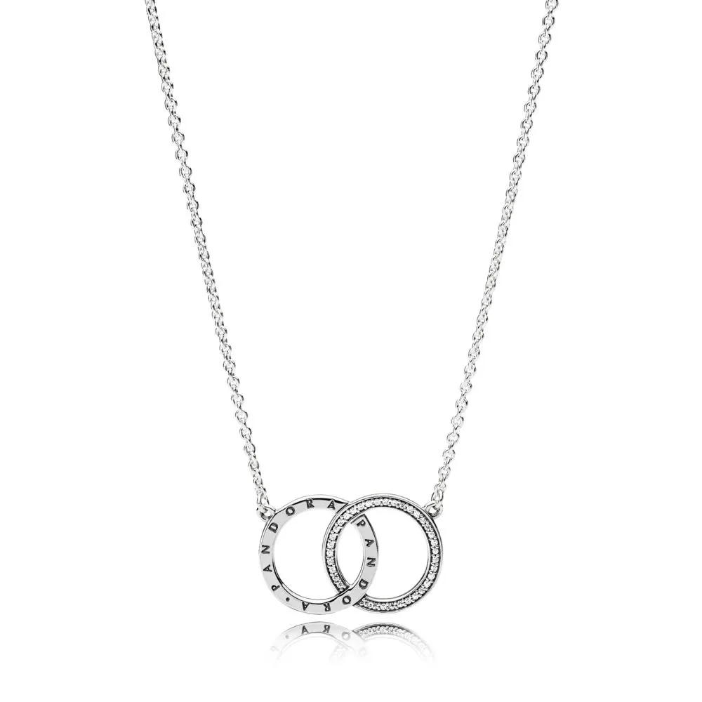 pandora circles necklace clear cz 396235cz