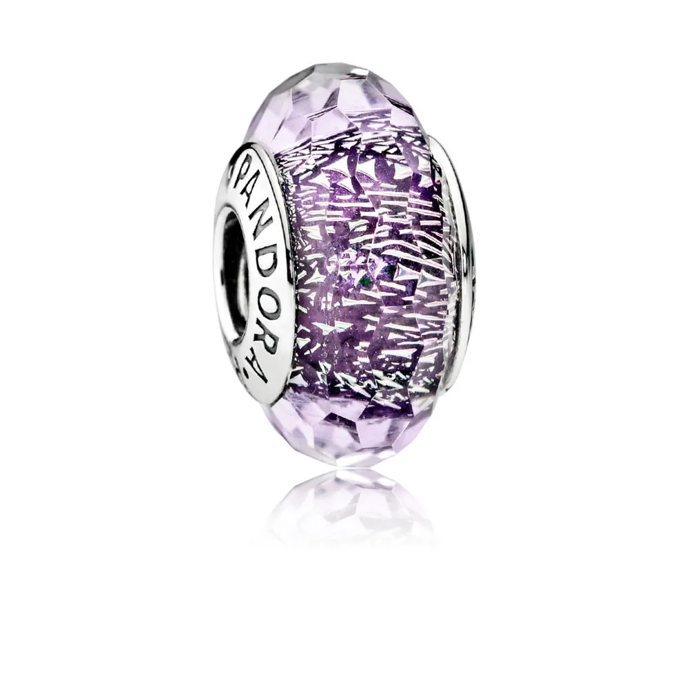 pandora dark purple shimmer charm murano glass 791663