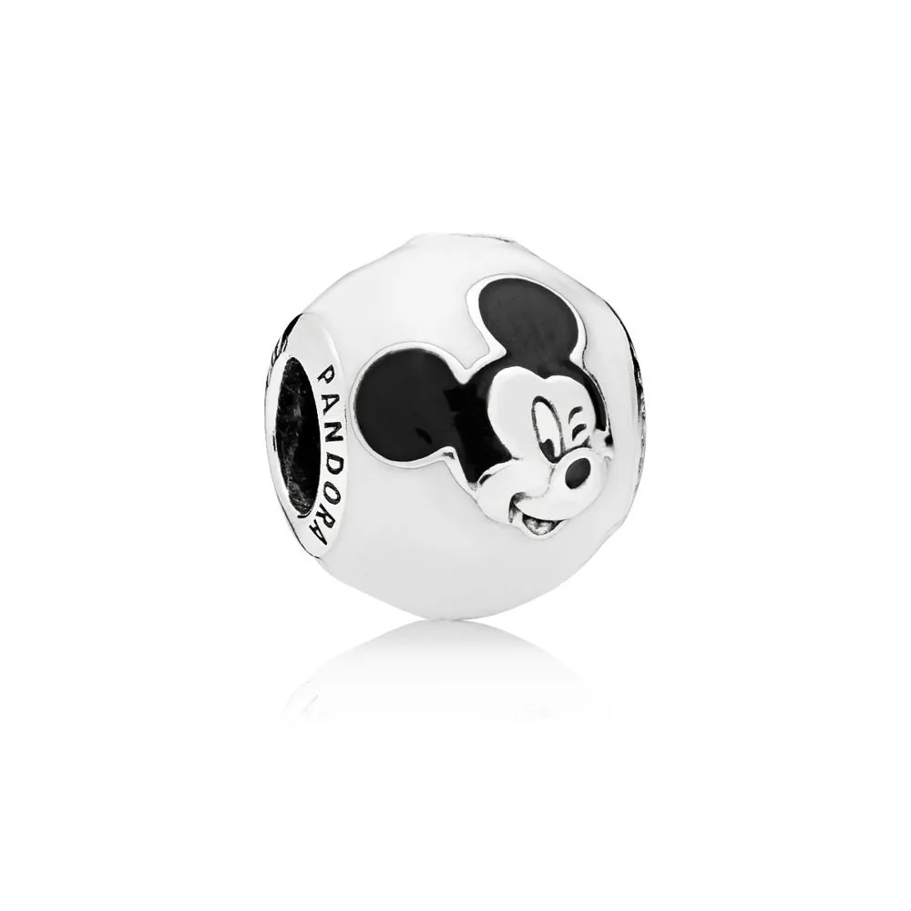 pandora disney expressive mickey charm white black enamel 796339enmx