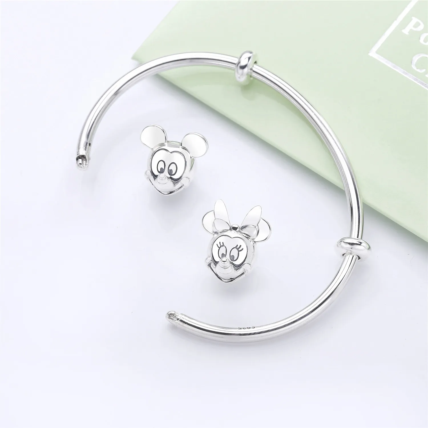 PANDORA Disney, Mickey & Minnie Open Bangle Bracelet - 597494