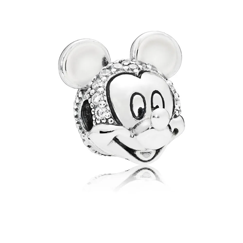 PANDORA Disney, Shimmering Mickey Portrait Clip, Clear CZ - 797495CZ