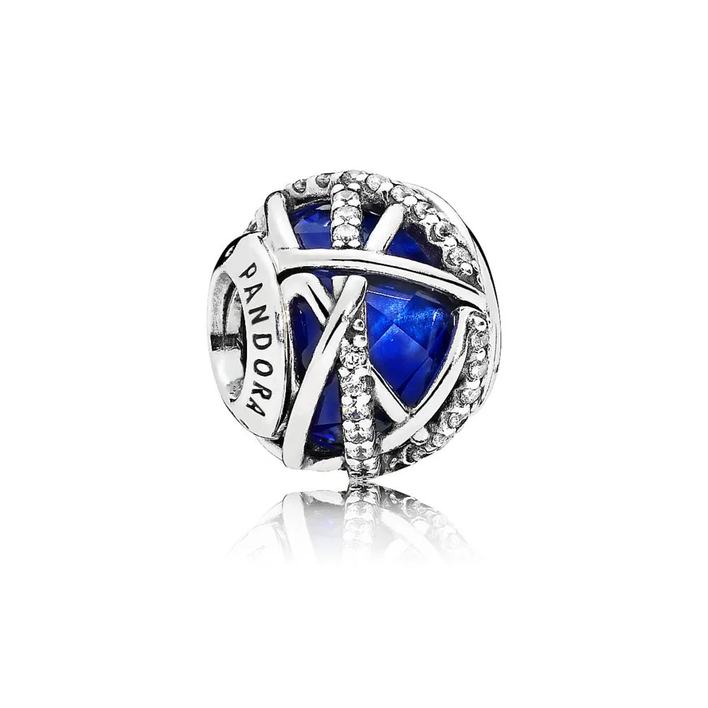 pandora galaxy charm royal blue crystal clear cz 796361ncb