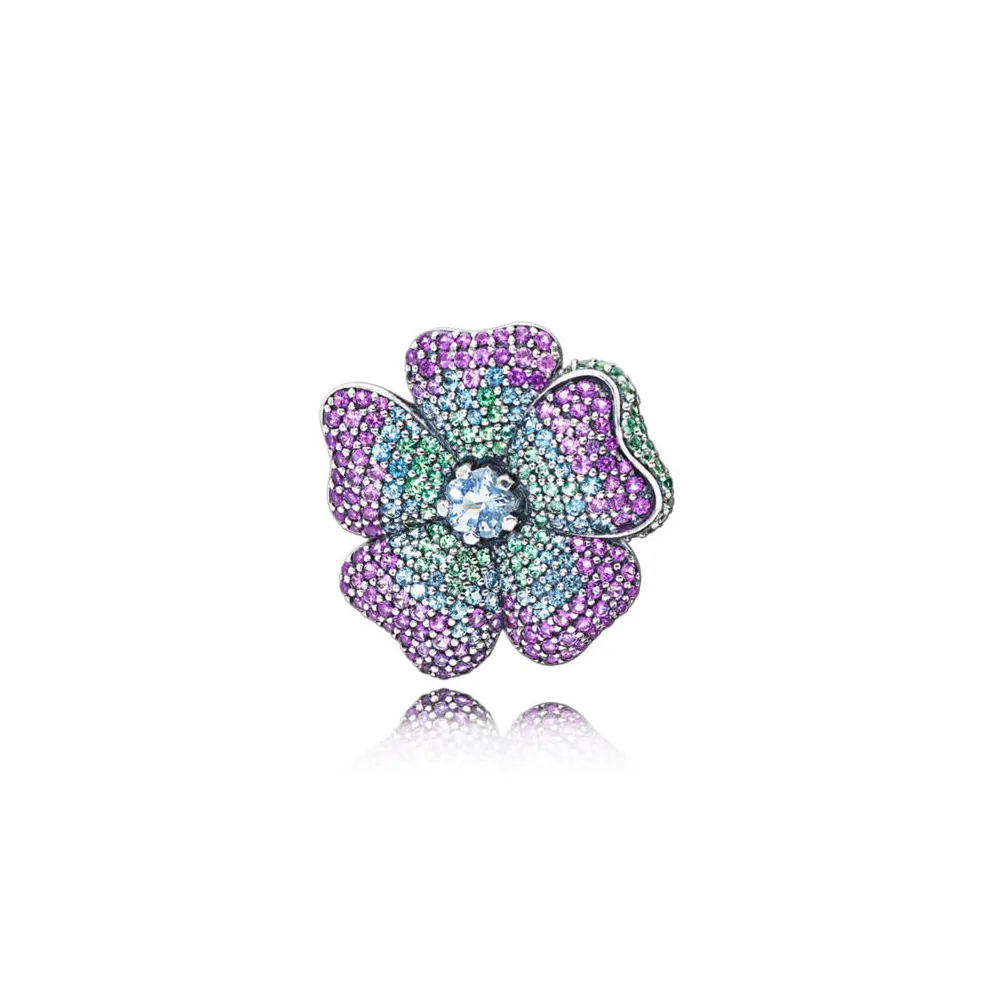 pandora glorious bloom pendant multicolored cz 397081nrpmx