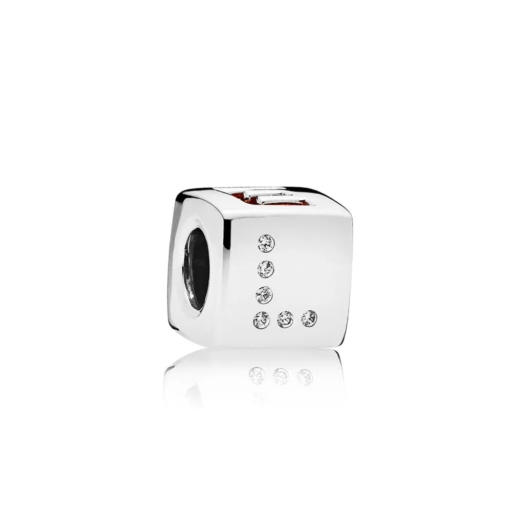 PANDORA Love Dice Charm, Red & Clear CZ - 797811CZR