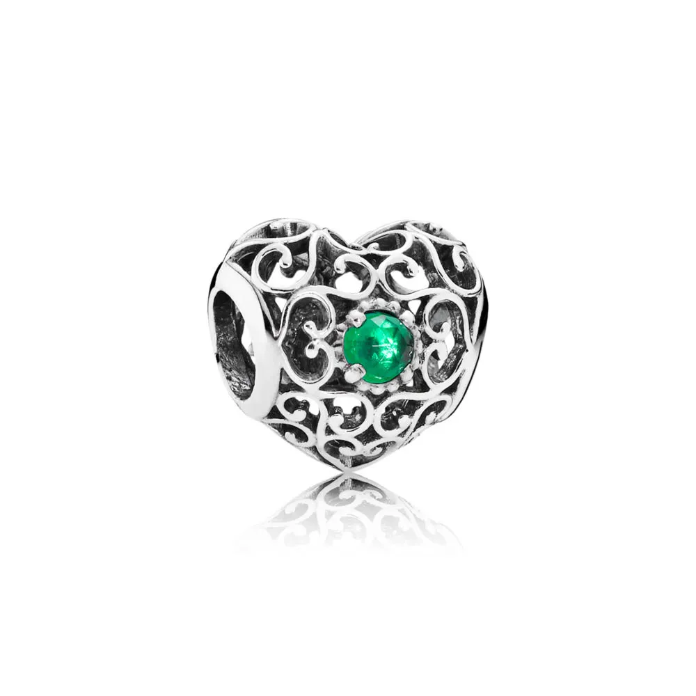 pandora may signature heart charm royal green crystal 791784nrg