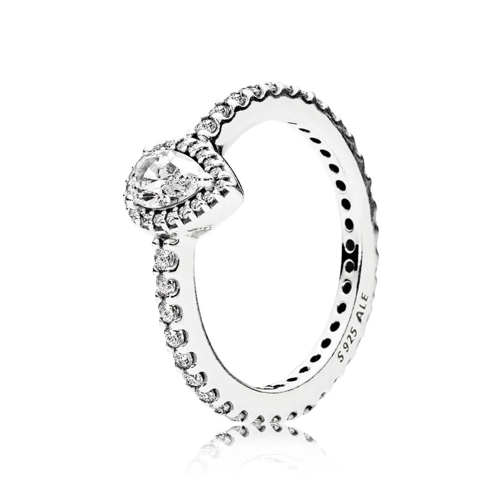 pandora radiant teardrop ring clear cz 196254cz