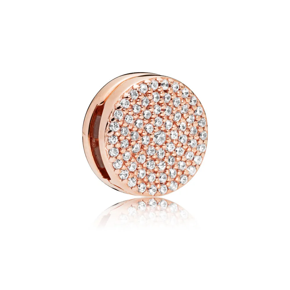 PANDORA Reflexions™ Dazzling Elegance Clip Charm, PANDORA Rose™ & Clear CZ - 787583CZ