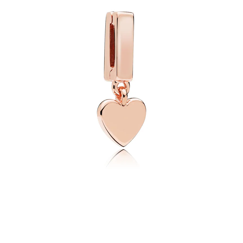 PANDORA Reflexions™ Floating Heart Clip Charm, PANDORA Rose™ - 787643