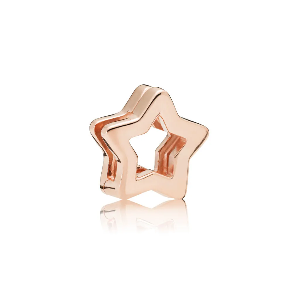 PANDORA REFLEXIONS™ Sleek Star Clip Charm, PANDORA Rose™ - 787544