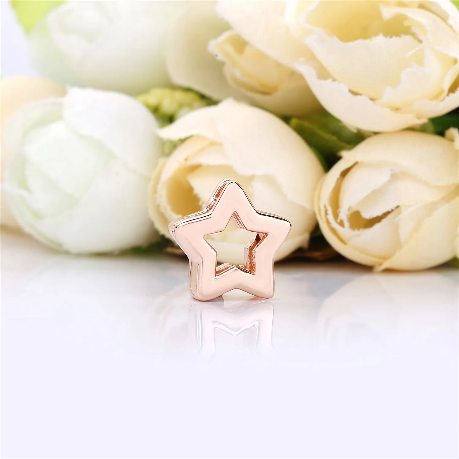 PANDORA REFLEXIONS™ Sleek Star Clip Charm, PANDORA Rose™ - 787544