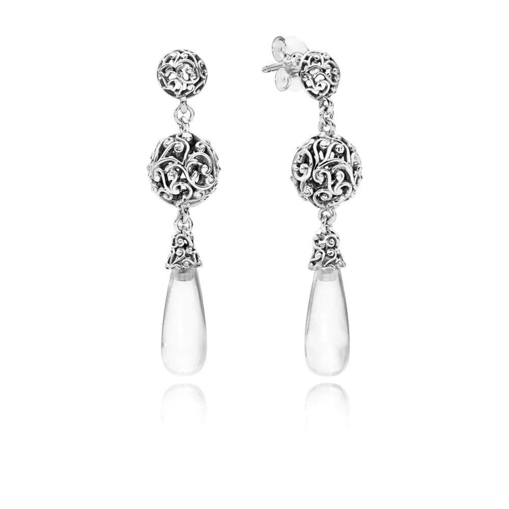 pandora regal droplets earrings clear cz 297686cz