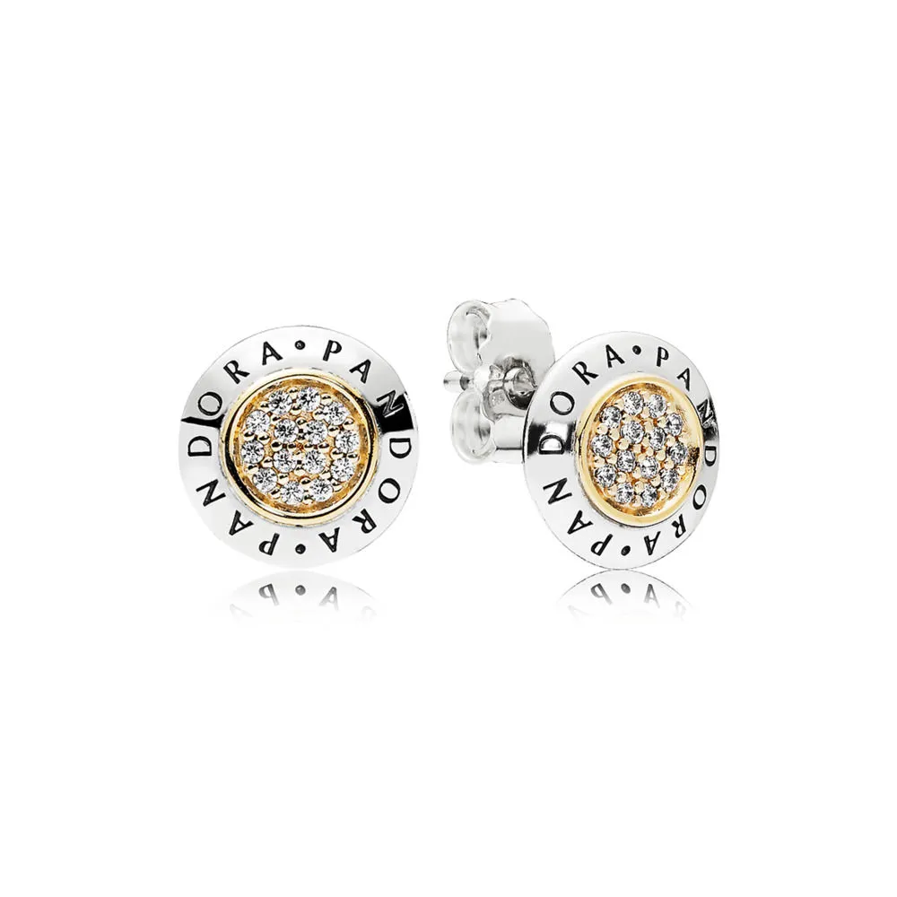 pandora signature stud earrings clear cz 296230cz