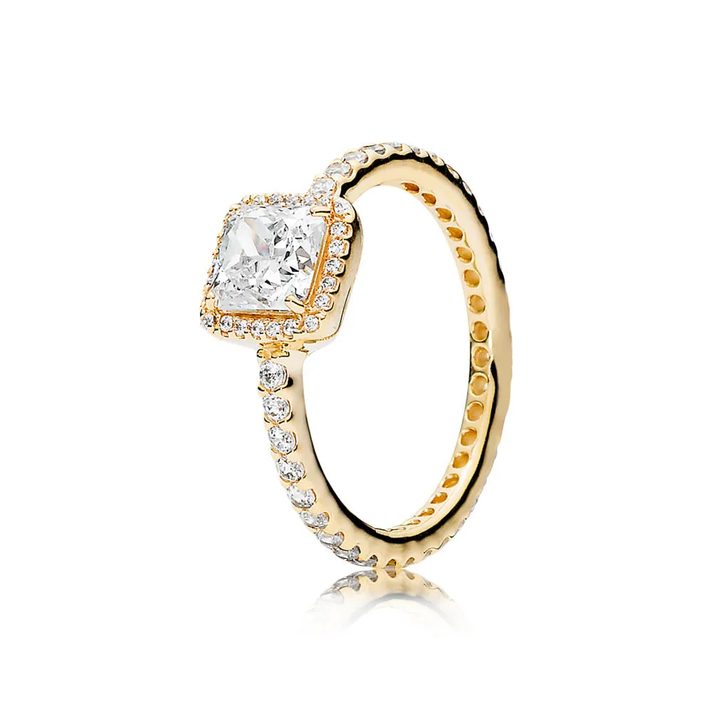 PANDORA Timeless Elegance Ring, 14K Gold & Clear CZ - 150188CZ