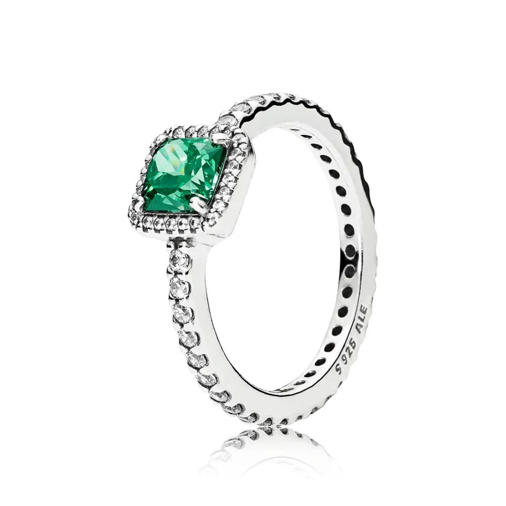 PANDORA Timeless Elegance Ring, Green & Clear CZ - 190947GCZ