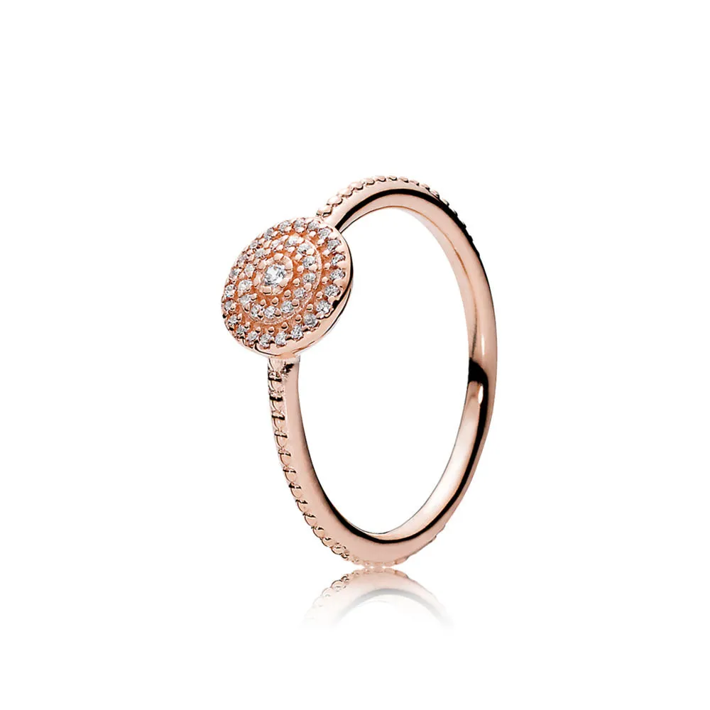 radiant elegance ring pandora rose™ & clear cz 180986cz